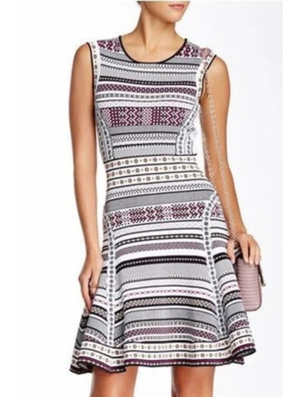 Diane von Furstenberg DVF ELEANOR Jacquard A Line Dress Banded Dot $498 Small